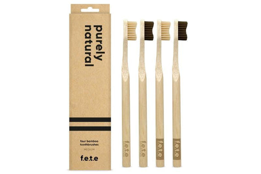Plastic free bamboo toothbrush (multi-pack of 4)