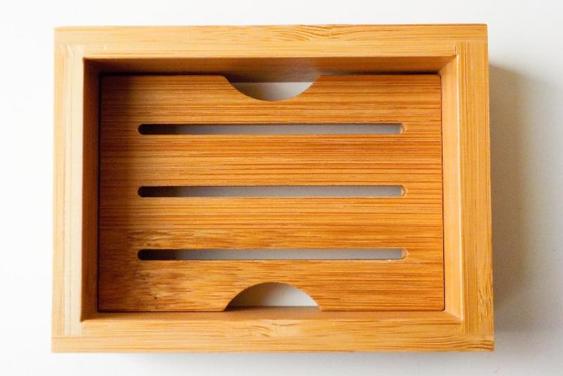 Plastic free bamboo soap dish