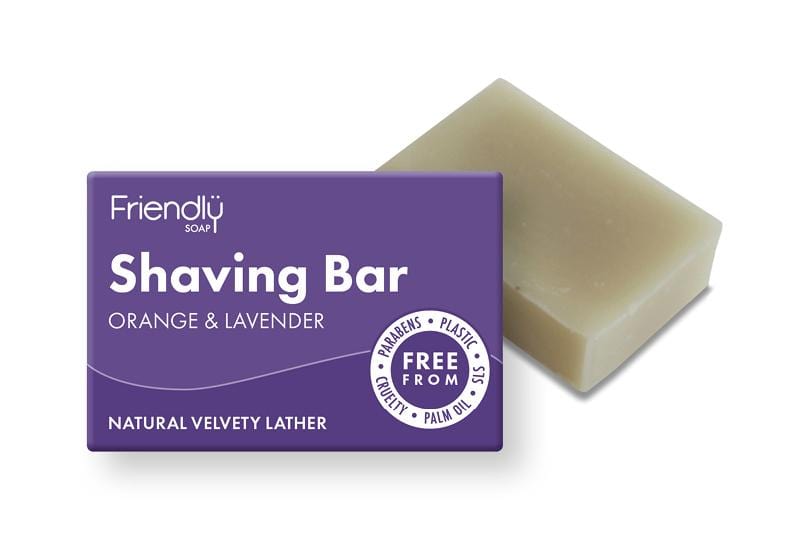Plastic free shaving soap bar - Orange and lavender